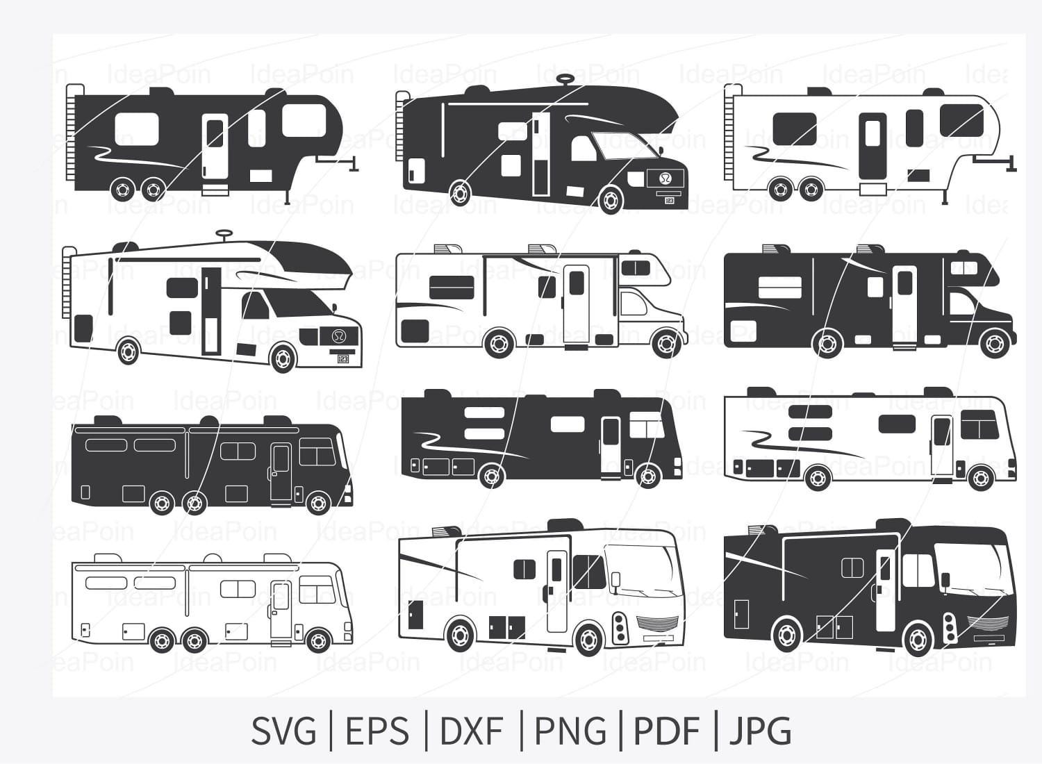 Motorhome SVG, RV Camper Clipart, Vector Art (digital Download) - Etsy