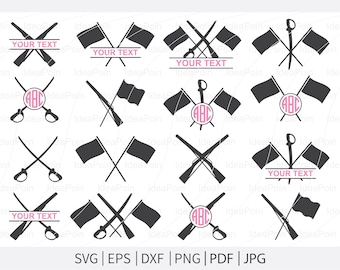 Color Guard SVG, fanfare split monogramme, monogramme Color Guard, fusil Color Guard, drapeaux Color Guard SVG, sabre pour svg color guard