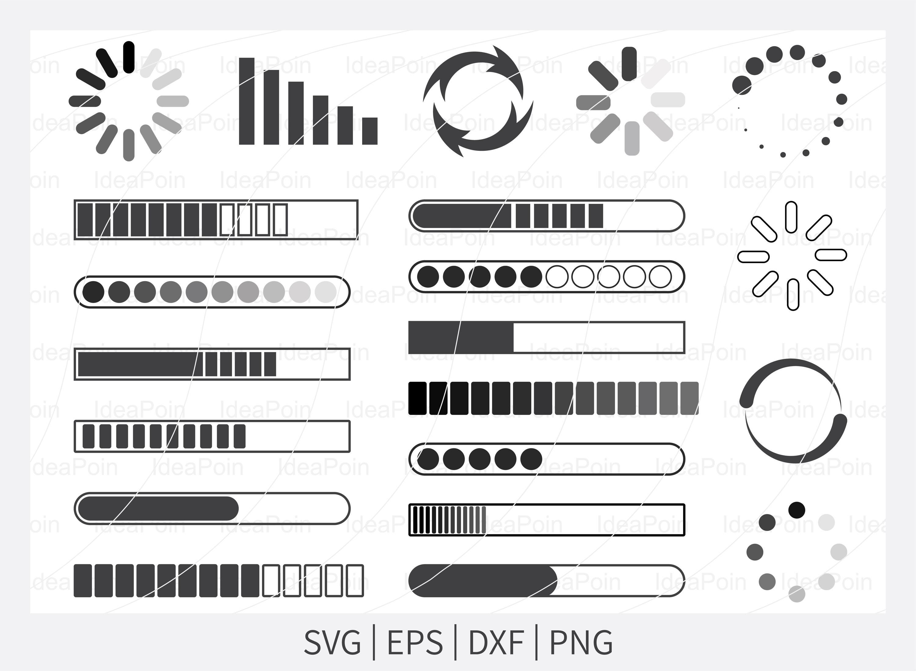 Loading SVG Clipart Bundle, Progress Bar Cut Files - Etsy