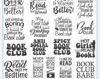 Book Club svg, Anti Social Book Club SVG, Book Club Babe Svg cut file, Spicy Book Club svg, Book Club Svg cut file, Book Club bundle