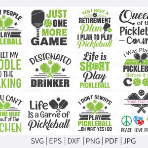Pickleball SVG Bundle , Pickleball SVG, Pickleball Cricut Files, Cut Files for Crafters, Pickleball tshirt design, Pickleball Clipart, svg
