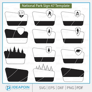 Customizable National Park Sign Template (svg, png, dxf, eps)