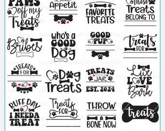 Dog Treat Jar Sayings SVG Bundle, Dog Treat Container (Digital Files)