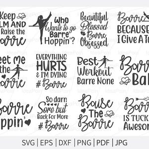 Barre svg, Barre clipart, Barre Typography, Barre t-shirt design, Barre Typography Design, Barre Svg Bundle, Dance workout svg, Gymnastics
