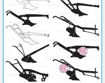 Vieille charrue svg, vecteur agricole, fichier svg ferme, monogramme vieille charrue