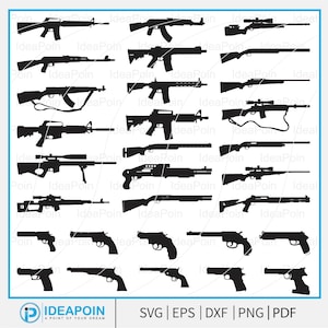 Crossed Rifles SVG, Gun Silhouettes SVG, Rifle svg, Rifle Clipart, Weapon svg Bundle, Crossed shotgun Png, Guns SVG, Rifle Vector,Weapon svg