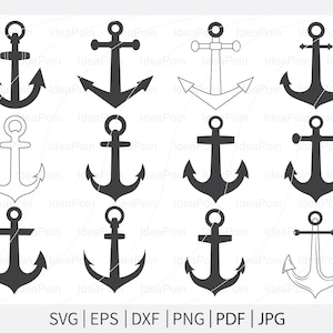 Boot Anker SVG, Anker Bundle svg, Anker SVG, Anker Silhouette, Anker Clipart, Anker Vektor, Anker Umriß