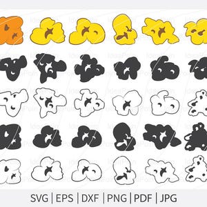 Popcorn Vector, Popcorn kernel svg, Popcorn Clipar, Man pocorn svg, Popcorn Cricut file, Popping corn svg, popcorn stencil, Popcorn Outline