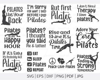 Funny Pilates Quotes SVG Bundle, Cut Files (Digital Download