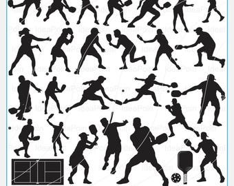 Pickleball Player svg, Pickleball Silhouette, Pickleball man svg, Pickleball SVG Bundle, Womens pickleball svg, Pickleball cutting file