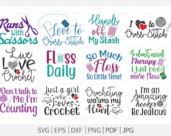 Embroidery Svg, Love to Cross-Stitch svg, Embroidery quotes, Love to Embroider, Crochet quotes Svg, Knitting Svg, Sewing svg Bundle, Crafts