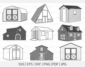 svg de hangar, clipart de hangar, vecteur de hangar logé, svg de maison, svg de hangar de maison, abri de jardin png