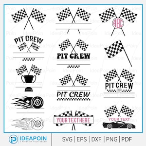Pit Crew svg, projekt klienta Pit Crew, szachownica svg, samochód wyścigowy png, monogram pit crew, urodziny Pit Crew