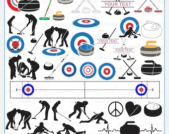 Curling SVG, Curling SVG Bundle, Curling Rock svg, Curling Vector, Curling Broom svg, Winter Sports svg, Clipart