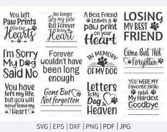 Dog Bereavement Bundle, Dog Bereavement Svg, Pet Dog Memorial SVG, Paw Print SVG, Dog Memorial svg, Memorial Pet svg, Pet Loss SVG