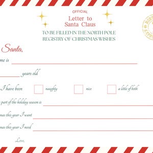 Kit de carta a Papá Noel