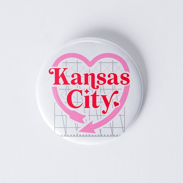 Kansas City Pinback Button, Western Auto, Kansas City Skyline, Stocking Stuffer, KC Love
