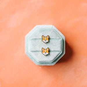 Corgi Stud Earrings, Jewelry Gift for Dog Lovers, Puppy Dog Earrings, Hypoallergenic, Screw on Backs