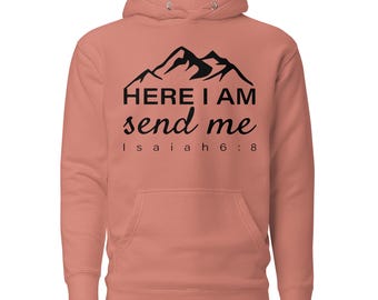 Isaiah 6:8 Christian Hoodie - Faith-Based Unisex Sweatshirt