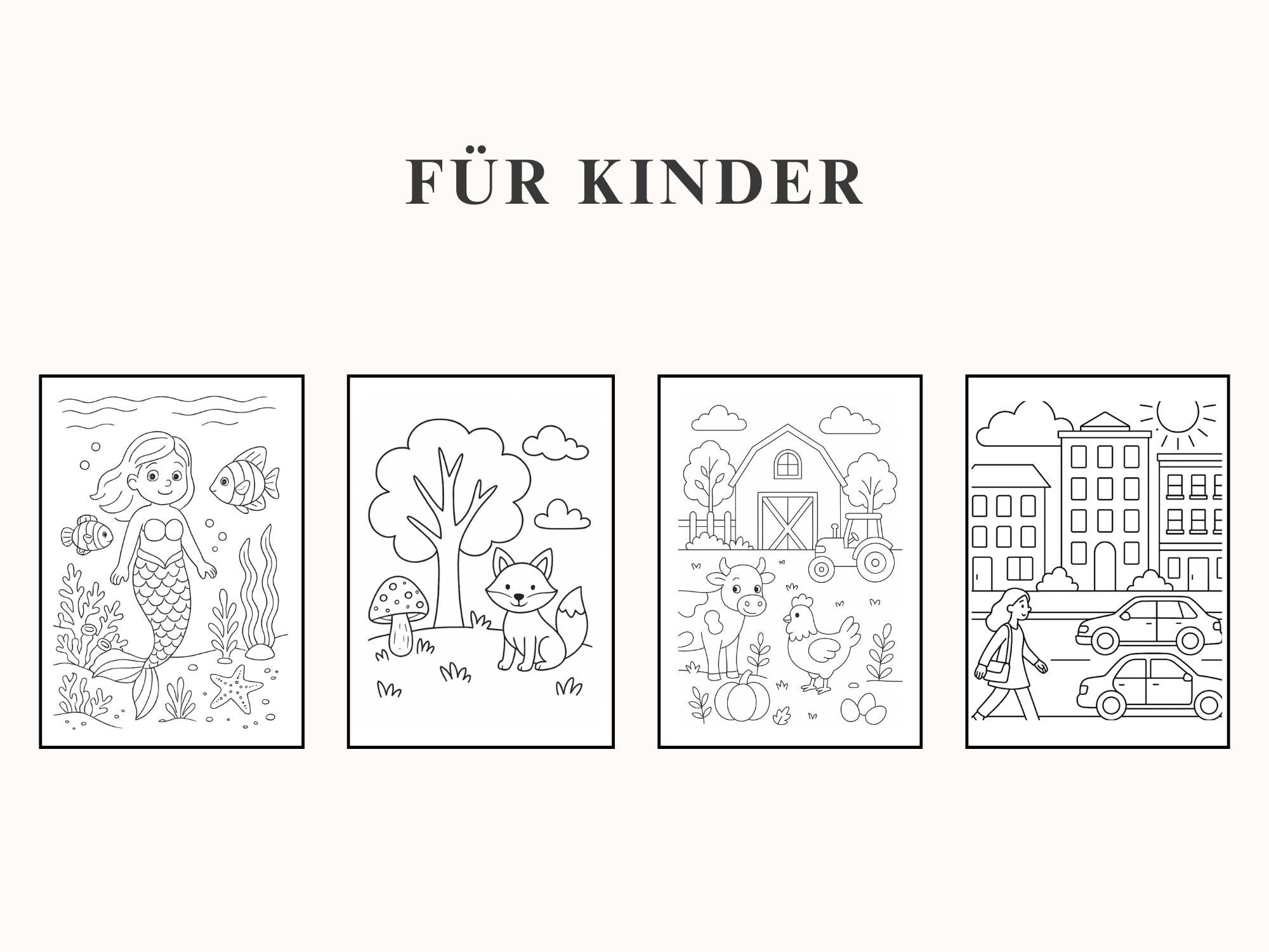 Coloring Page Set for Kids & Adults (PDF) | Color Together With Parents ...