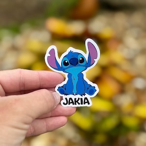 Stitch Personalized Name Label Stickers for Kids | Custom School Supplies, Water Bottle, Lunchbox, Notebook, Waterproof Labels