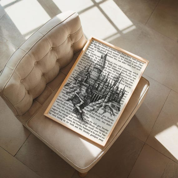 Harry Potter Poster Bookpage – Digital Wall Art for Hogwarts Decor, Nursery, Slytherin & Gryffindor Fans Perfect as Harry Potter Fans Gifts