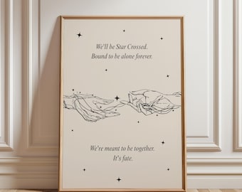 tory and darius zodiac academy inspired star-crossed digital poster with bookmark – zodiac academy inspired merch, zodiac academy fanart