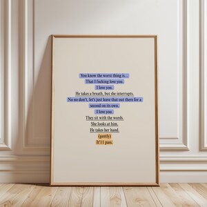 fleabag inspired "It'll pass" annotated quote digital poster, fleabag fanart, movie prints, fleabag movie wall art gift for movie lover fans