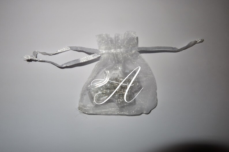 10 personalized rosary in a clear cross box party favors with initial letter on bags baby shower baptism Memorial First Communion Wedding