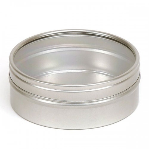 Empty Metal Tins With Lids, 4 Oz Tins Sets of 10 or 48, Round Tins