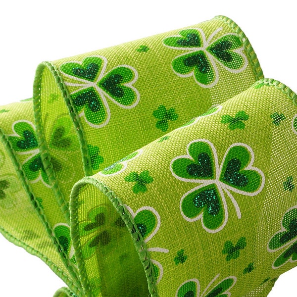st patricks day wired ribbon