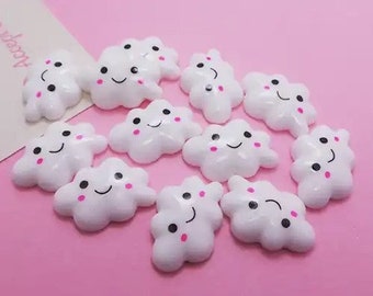 50 pcs cloud fake kawaii resin Cute flatback cabochons For Hair Bow Centers DIY cell phone Decor Crafts charms slime favors