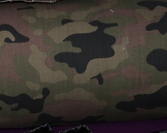 camouflage  denim fabric  by the yard medium heavy weight