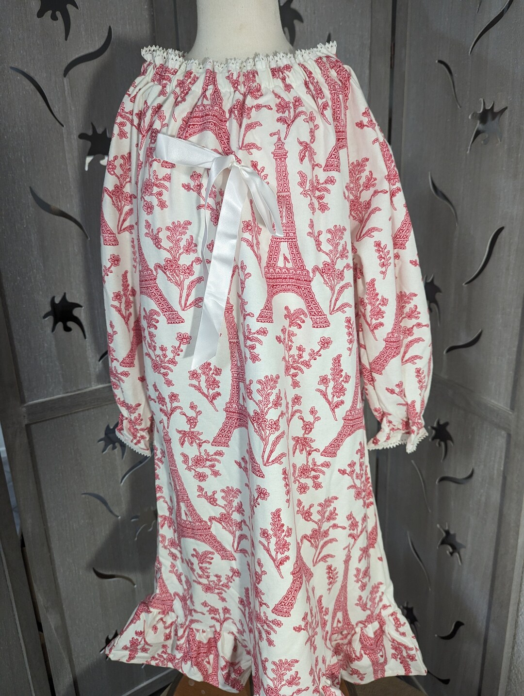 Girl Holiday Paris Pajama Night Gown Christmas Eve Vintage Etsy