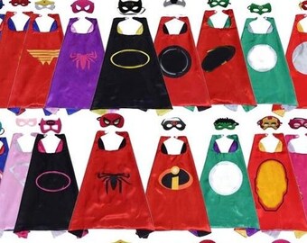 random party pack super hero mask felt and cape birthday party pretend play dress up  costume pirate princess turtles