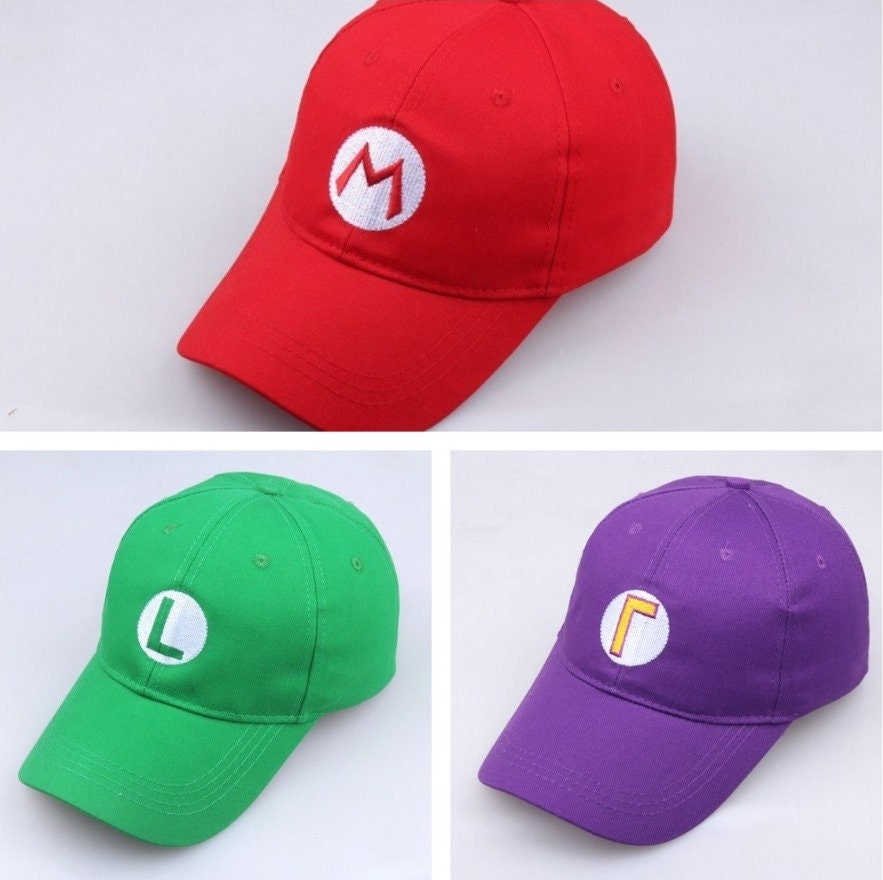 Frente al mar no Contratado Super Mario Luigi Sombrero Gorra Mario Bros Cosplay Snapback - Etsy España