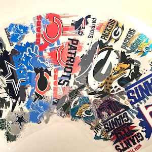 NFL Teams Cup Wrap, Waterproof UV DTF Transfer, 16oz