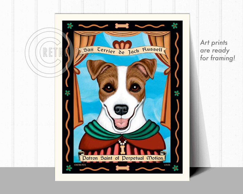 Jack Russell Terrier Art, Dog Wall Art, Dog Decor, Perpetual Motion, Kitchen Decor, Art Print image 2