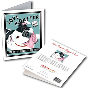 Pit Bull Cards  &quot;Love Monster&quot; 6 Small Greeting Cards by Krista Brooks