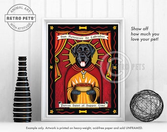 Black Lab Art, Dog Wall Art, Dog Decor, Supper Time, Kitchen Decor, Dog Art Print, Lab Art