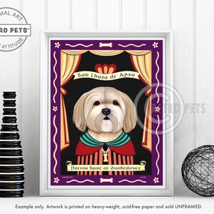 Lhasa Apso Art, Dog Wall Art, Dog Decor, Disobedience, Kitchen Decor, Dog Illustration, Dog Art, Lhasa Apso Art Print, UNFRAMED