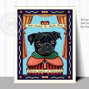 Pug Art Black Dog Wall Art Dog Decor Snorters Bar Decor | Etsy