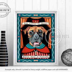 Boxer Art, Dog Wall Art, Dog Decor, Fisticuffs, Kitchen Decor, Boxer Art, Dog Art Print, UNFRAMED image 1