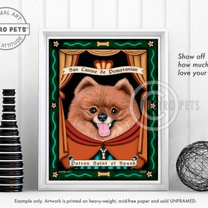 Pomeranian Art, Dog Wall Art, Dog Decor, Spunk, Pomeranian, PomPom Art, Dog Art Print, Kitchen Decor, PomPom, UNFRAMED image 1