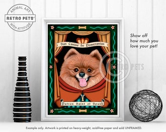 Pomeranian Art, Dog Wall Art, Dog Decor, Spunk, Pomeranian, PomPom Art, Dog Art Print, Kitchen Decor, PomPom, UNFRAMED