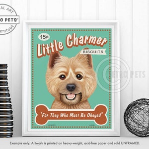 Cairn Terrier Art, Dog Wall Art, Dog Decor, Little Charmer, Dog Illustration, Cairn Terrier Art Print, UNFRAMED