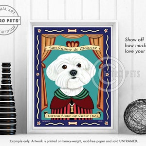 Maltese Art, Dog Wall Art, Dog Decor, Maltese Cutie Pies, Kitchen Decor, Dog Illustration, Dog Art, Maltese, UNFRAMED