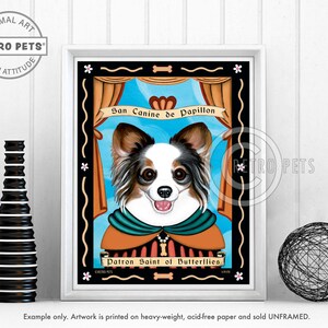 Papillon Art, Dog Wall Art, Dog Decor, Butterflies, Dog Lover Gift, Dog Art Print, Kitchen Decor, Papillon Art Print, UNFRAMED