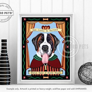 Saint Bernard Art, Dog Wall Art, Dog Decor, Gentle Giants, Kitchen Decor, Saint Bernard, Dog Art Print, Dog Lover Gift, UNFRAMED