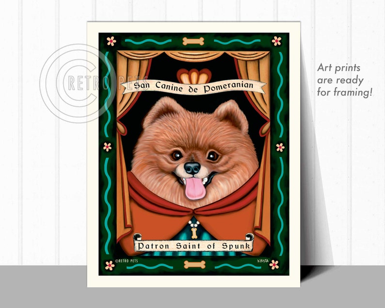 Pomeranian Art, Dog Wall Art, Dog Decor, Spunk, Pomeranian, PomPom Art, Dog Art Print, Kitchen Decor, PomPom, UNFRAMED image 2